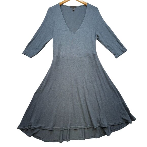 Torrid Womens Blue V-Neck Knit Dress Size 1 Blue High-Low Hem 3/4 Sleeve - Picture 1 of 8